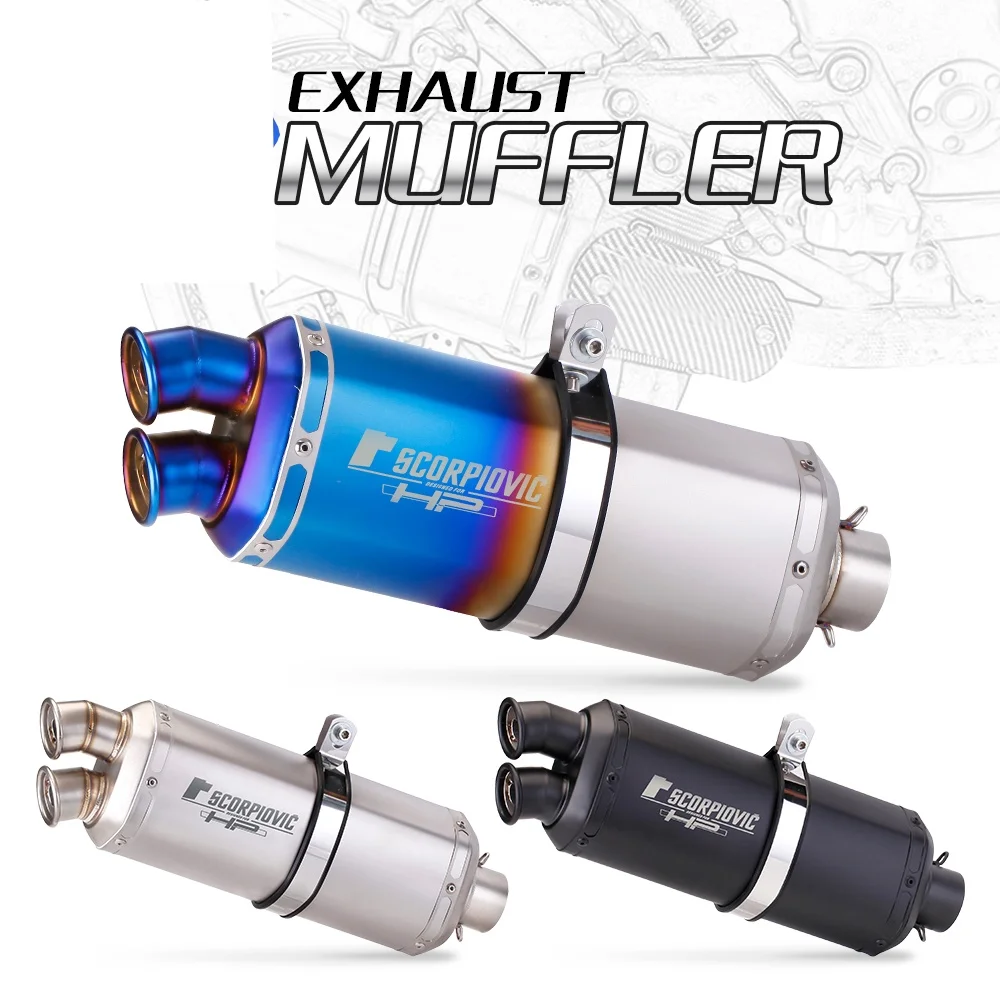 

Для R6 R3 Z900 GSXR750 оригинальный глушитель выхлопной трубы мотоцикла, универсальный калибр 51 мм с двойным выходом DB Killer