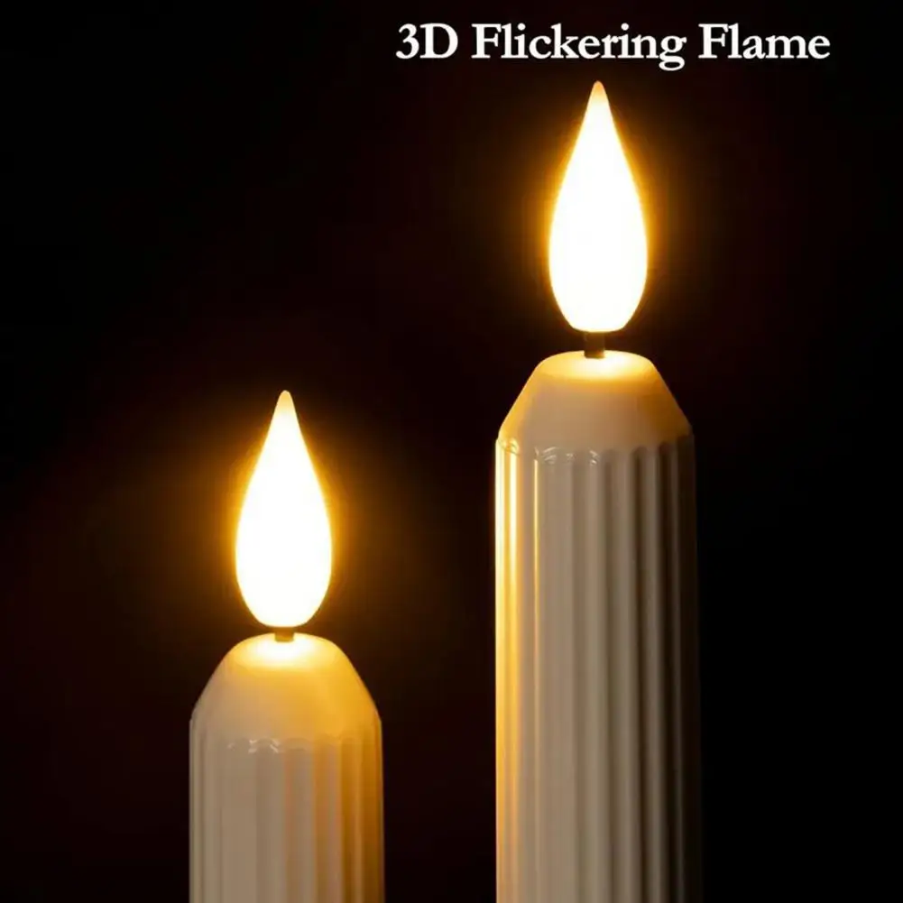 Lilin Jendela Tanpa Api Lilin Jendela LED Tanpa Api dengan Sensor untuk Dekorasi Natal Lampu Kolom Lancip dengan Cup Penghisap