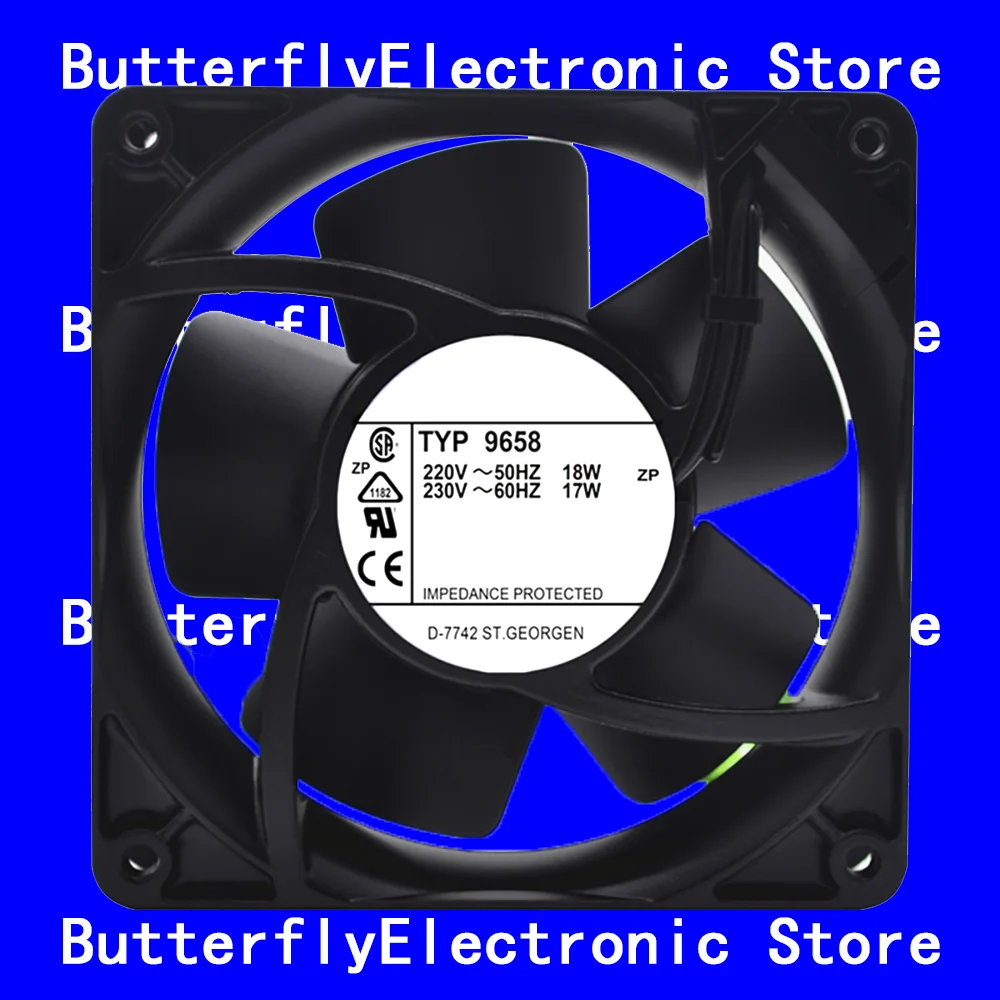 

NEW ORIGINAL TYP 9658 AC 220V/230V 18W/17W COOLING FAN 12038 120*120*38mm
