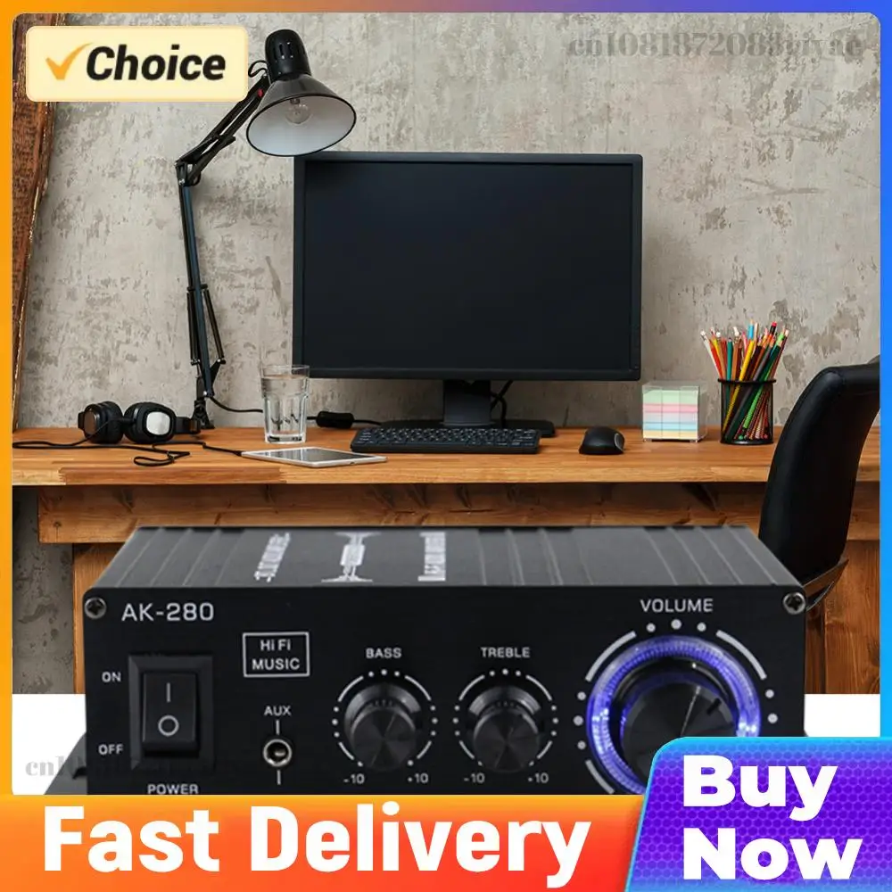 

AK-280 Digital Amplifiers HiFi Bass Stereo Digital Amplifiers Audio 40W+40W Dual Channel Music Player Home Theater RCA AUX Input