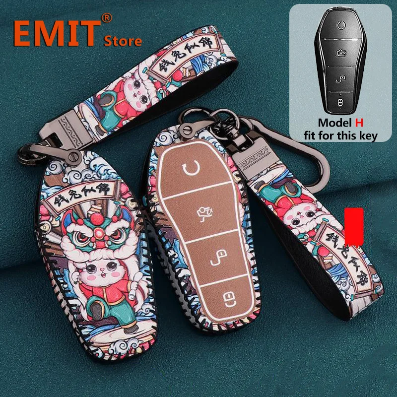 Car Key Case for BYD Second Song Pro Tang Dm QIn PLUS MAX Yuan Generation Atto 3 Han EV Dolphin Key Cover Holder Bag Accessories