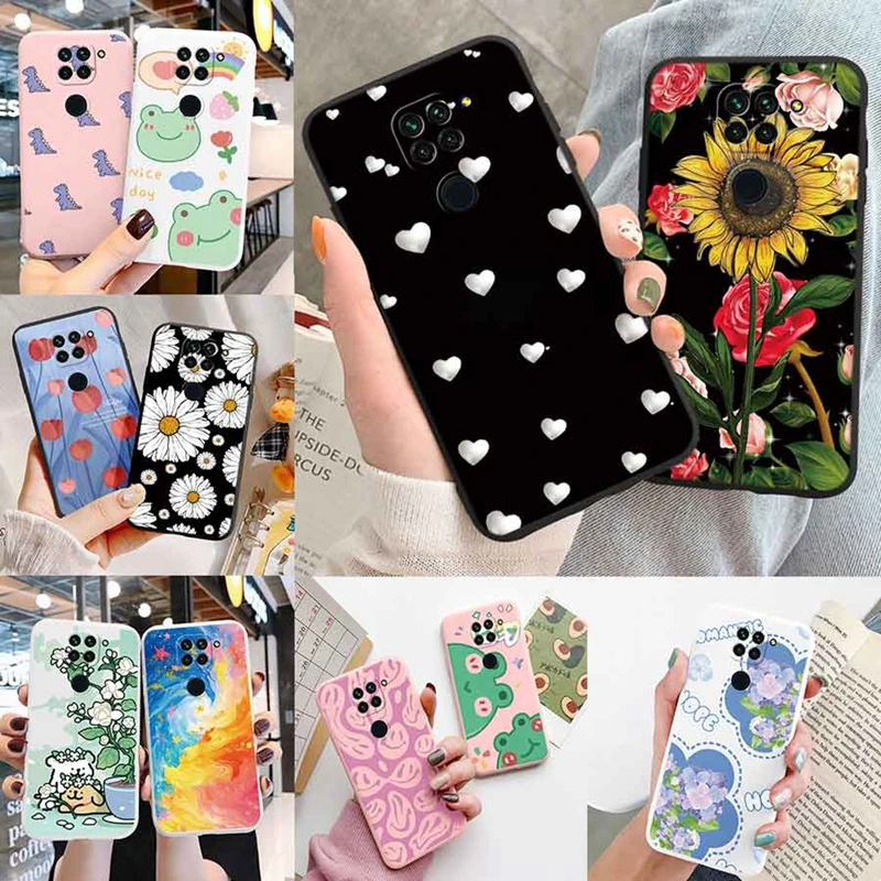Funda de teléfono de mármol con diseño de rana, dinosaurio, flor, amor, para Xiaomi, Redmi Note 9, 9S Pro, Max, Poco M2 Pro, protección trasera a prueba de golpes
