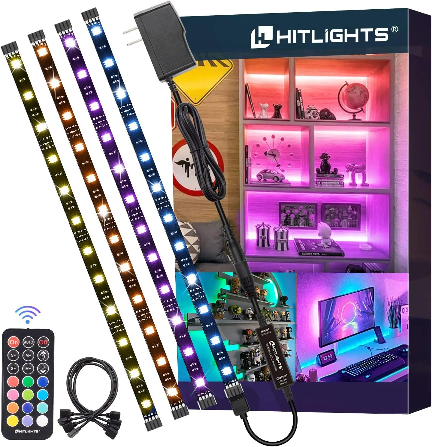 

Светодиодная лента RGB 5050 с регулировкой яркости и пультом ДУ, адаптер с сертификатом UL для подсветки телевизора, спальни, витрин
