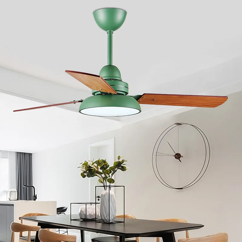LED Wood Ceiling Fan Nordic Fan Light With Remote Control For Dining Room Parlor Restaurant Decor Modern 42 48 Inch Fans light