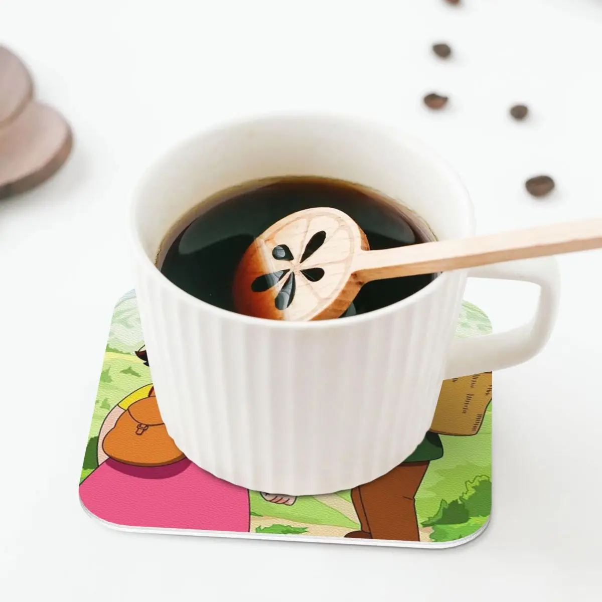 Anime Heidi Girl Of The Alps Peter Grandpa Coasters Coffee Mats Mug Cup Placemats Tableware Pads for Home Kitchen Dining Bar
