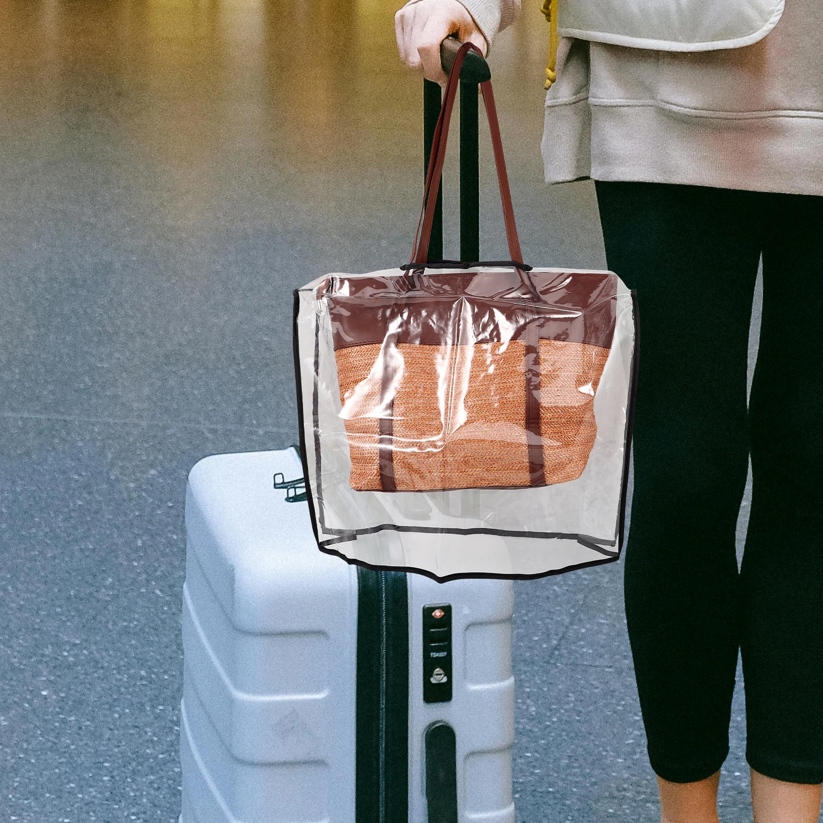 

Waterproof Cover Tote Bags Handbag Rain Protector PVC Travel Handbag Rain Protective Cover Bag Raincoat Foldable Storage Outdoor