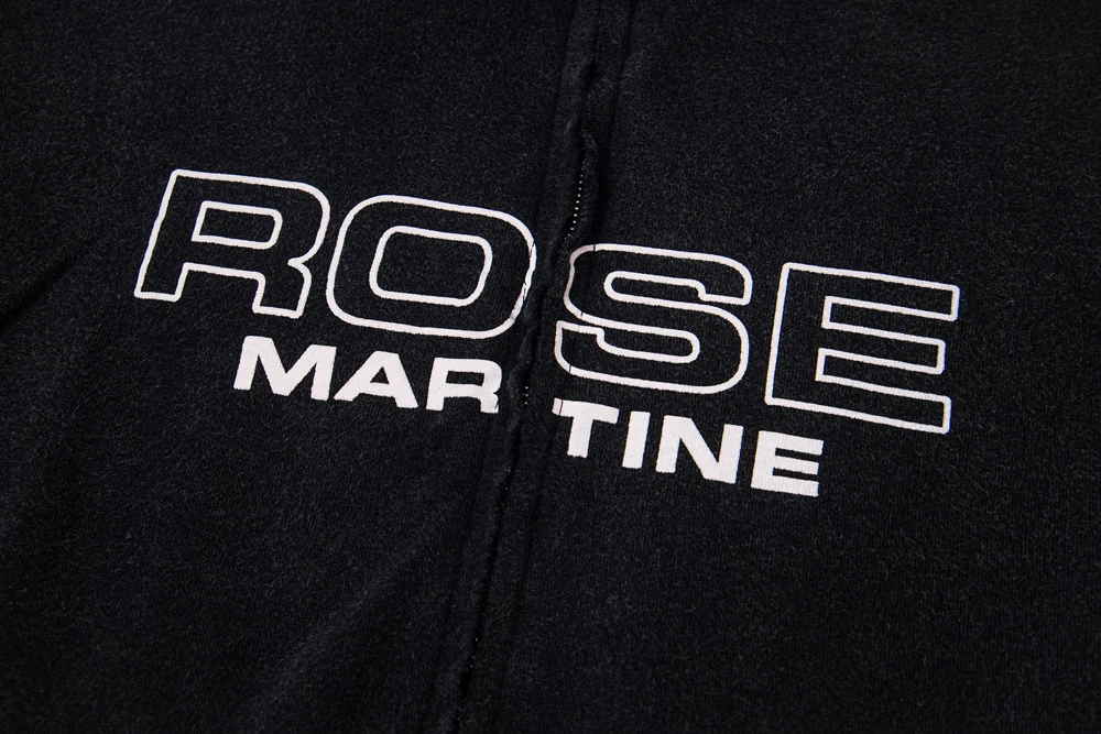 سترة بسحاب من مارتين روز باللون الأسود 25fw للرجال والنساء سترات عالية الجودة #4