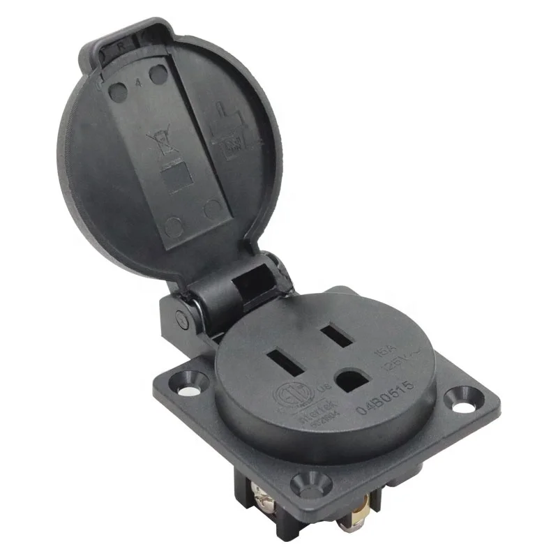 

American NEMA 5-15R 15A 125V IP44 US Power Surface Mounted Receptacle Waterproof Industry Socket