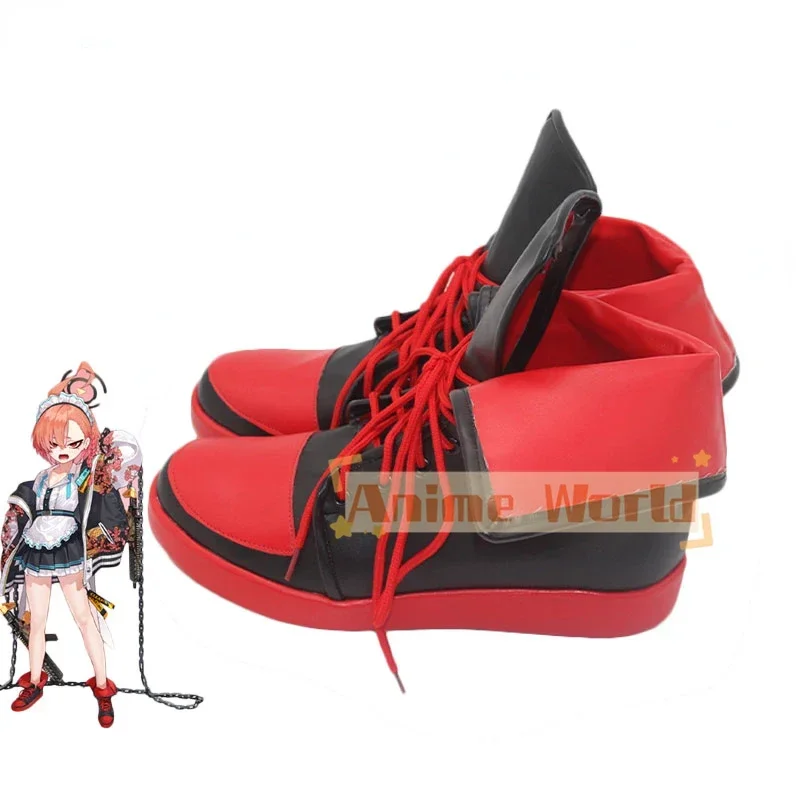 ゲームブルーアーカイブネルコスプレ靴 Pu レザーシューズハロウィンカーニバルブーツコスプレ小道具カスタムメイド