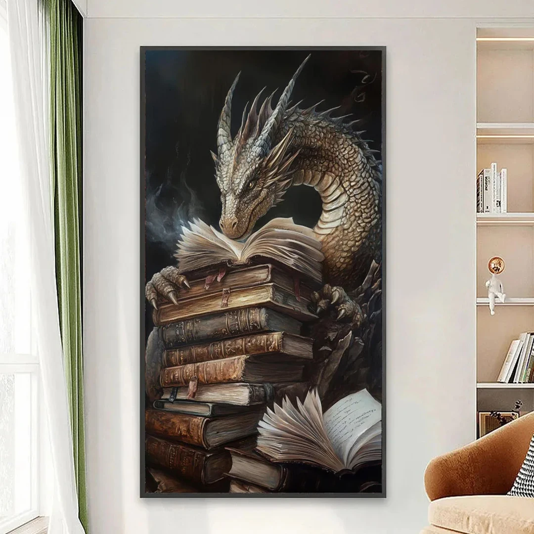 

Набор для вышивания алмазной мозаикой «Большой дракон и книга», новый, с полной квадратной и круглой вышивкой, алмазная живопись, алмазное искусство, декор для дома, сделай сам