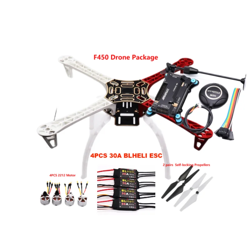 Kit de Drone F450 avec Cadre 450 pour APM2.8 + M8N GPS + Shock Normandy + Support GPS avec Train d'Atterrissage