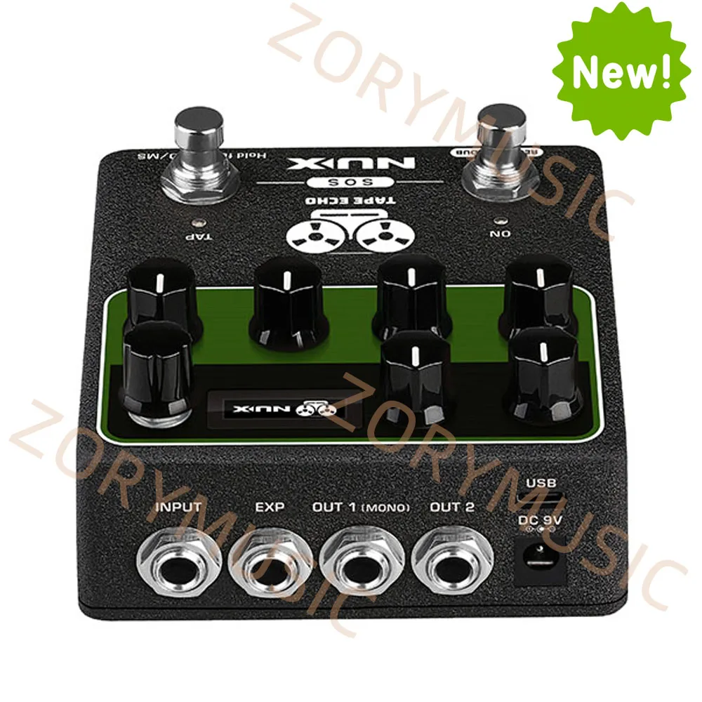 NUX TAPE efek gema NDD-7 Spring Reverb Dual Footswitch otomatis berosilasi alat serbaguna dan ringkas