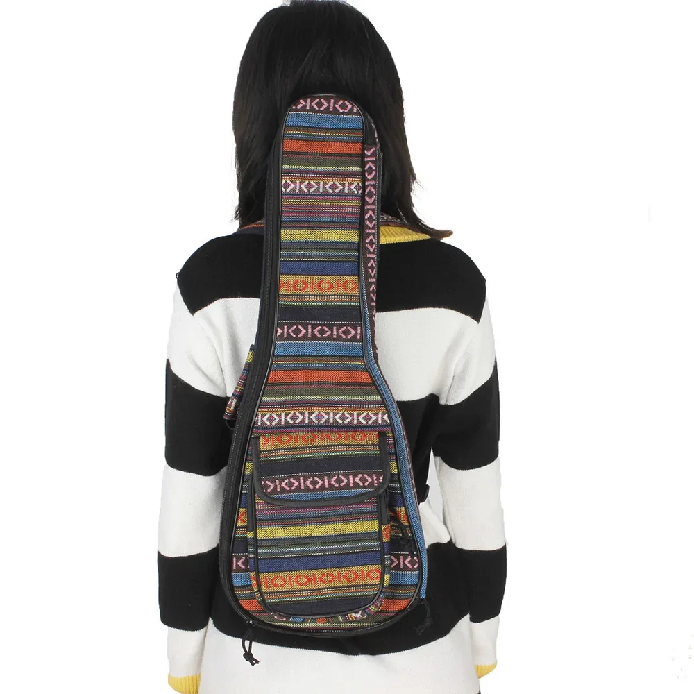 23-Zoll-Ethno-Ukulele-Tasche, tragbar, weiche Tasche, Konzert, Oxford-Stoff, Rucksack, Handtasche, verstellbarer Riemen – Detail 2