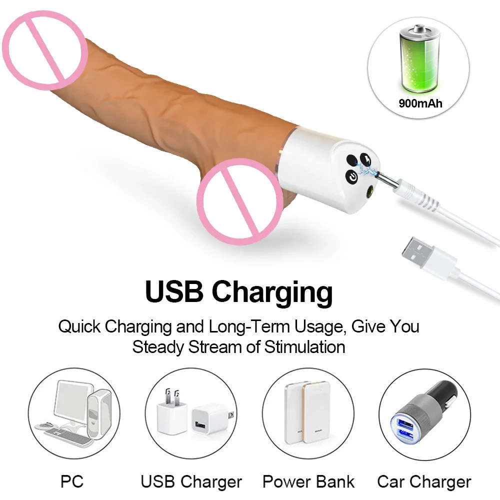 التحكم عن بعد التلقائي واقعية دسار التدفئة هزاز للنساء G-بقعة دسار مع شفط كأس Thrusting القضيب لعبة الجنس الإناث #6