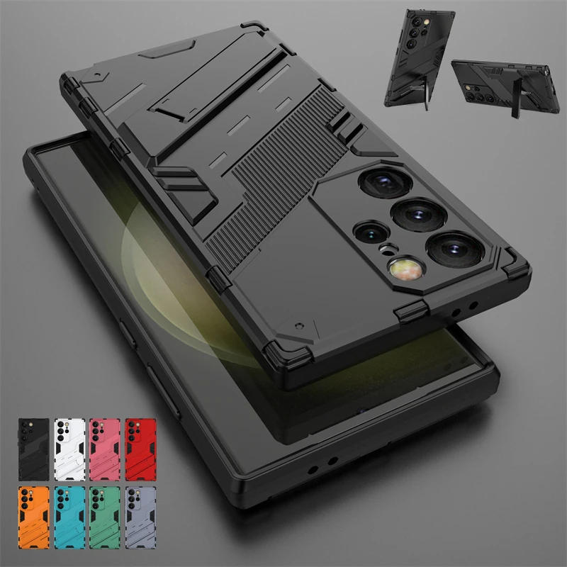

For Samsung S24 Ultra Case Cover Samsung Galaxy S24 Ultra Capas New Shockproof Bumper Holder Cover Samsung S24 Ultra Plus Fundas