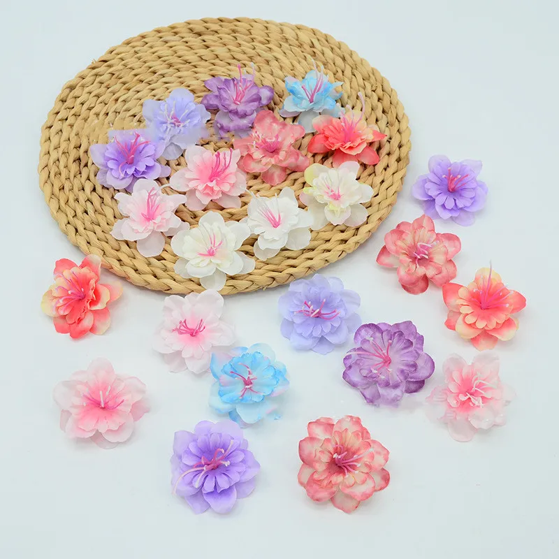 

6cm Artificial Plum Blossom Rose Flower Decorative Silk Flower Heads For DIY Wreath Handring Home Wedding Decoration Supplies