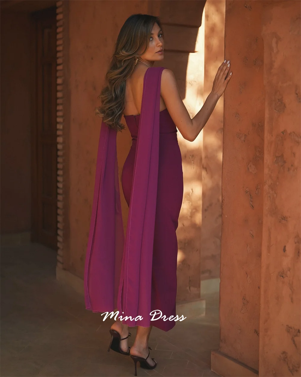 فساتين مينا للمناسبات الرسمية بدون أكمام مخصصة للمناسبات الخاصة بطول الظهر فساتين الحفلات النسائية الأنيقة للسهرة