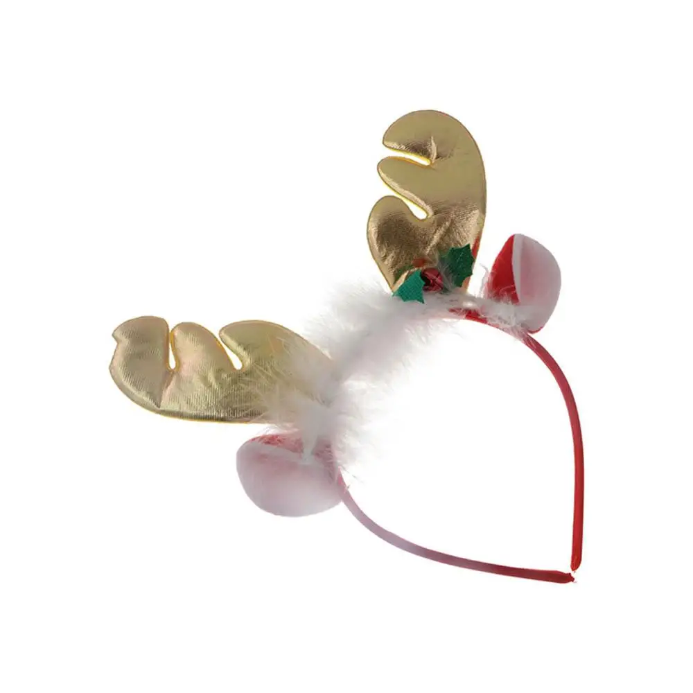 

Soft Girl Elk Party Dress Up Christmas Hat Bow Female Plush Hair Hoop Christmas Decoration Antlers Headband Christmas Hair Band