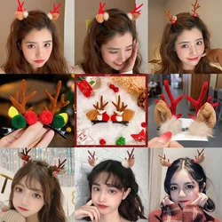 Christmas Hairpin Antler Hair Clips For Girl Deer Ear Festival Party Hairgrips Barrette Headwear Kids Cute Hair Accessories Gift