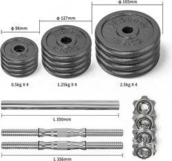 Nowa podłączana sztanga z hantlami dwufunkcyjna farba siłownia domowa sztanga fitness 20kg 30kg 40kg 50kg 60kg żeliwna regulowana para.