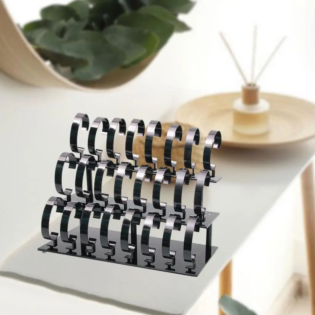 Acrylic Watch Display Stand Jewelry Organizer 3 Tier Bracelet Rack Detachable Holder for Store Shop Showcase