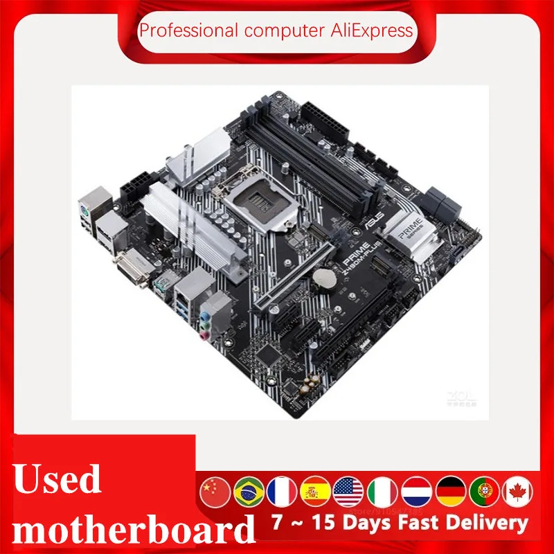 Imagem -02 - Motherboard Desktop Original para Asus Usado para Intel Z490m-plus Z490 Ddr4 Pci-e4.0 Lga 1200 i9 10900k 10cpu