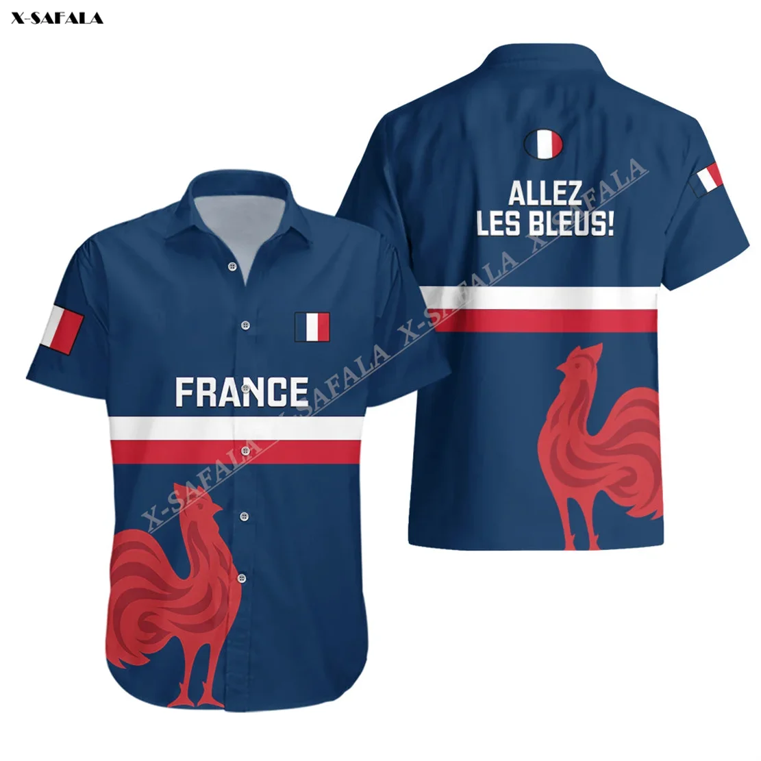 

Allez Les Bleus France Rugby 3D Print Hawaiian Beach Shirt Men Casual Top Tee Jersey High Quality Summer Short Sleeve