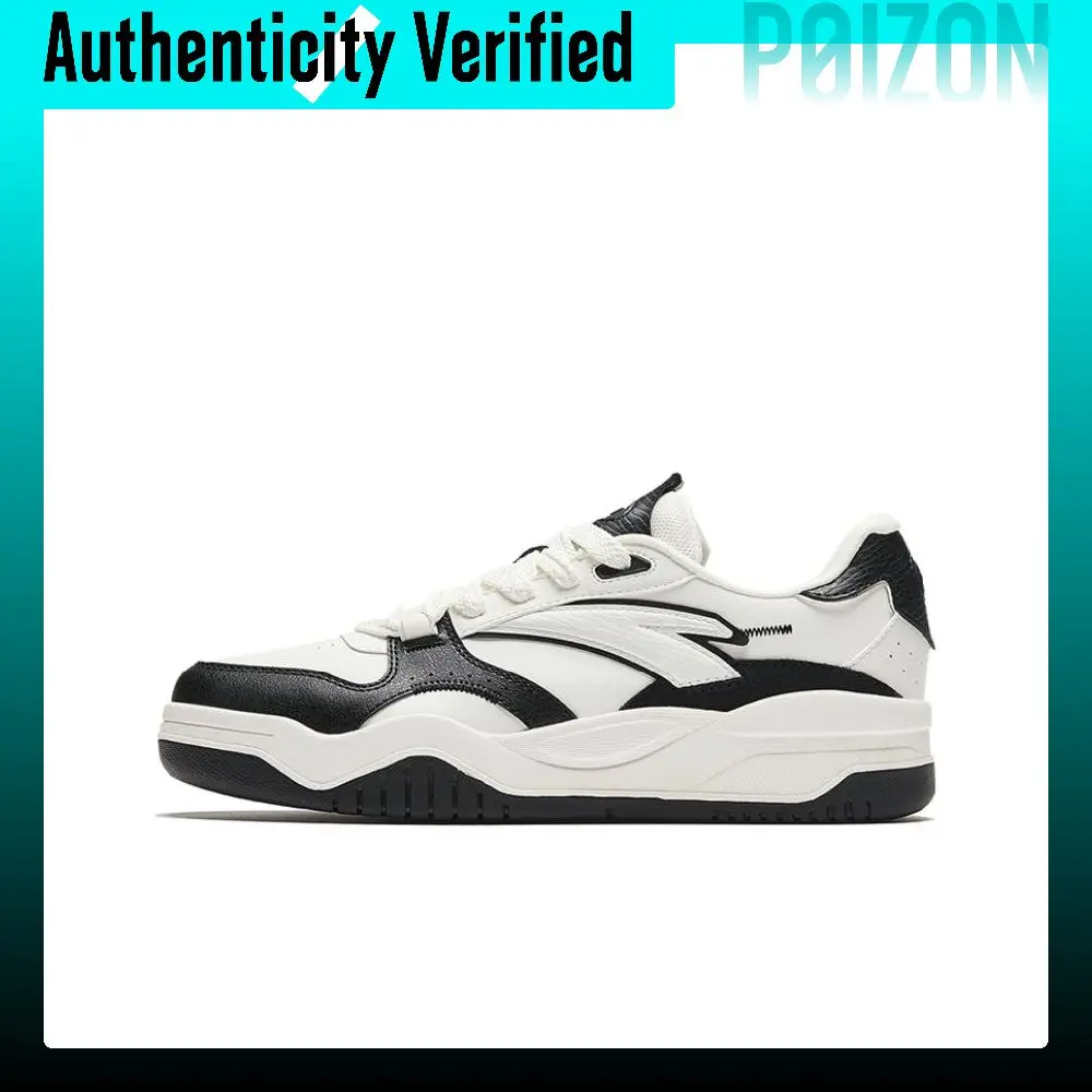 Anta Wave Shoe Comfortable Cushioning Low top Skateboard Shoes Women's Black White 922348003-2