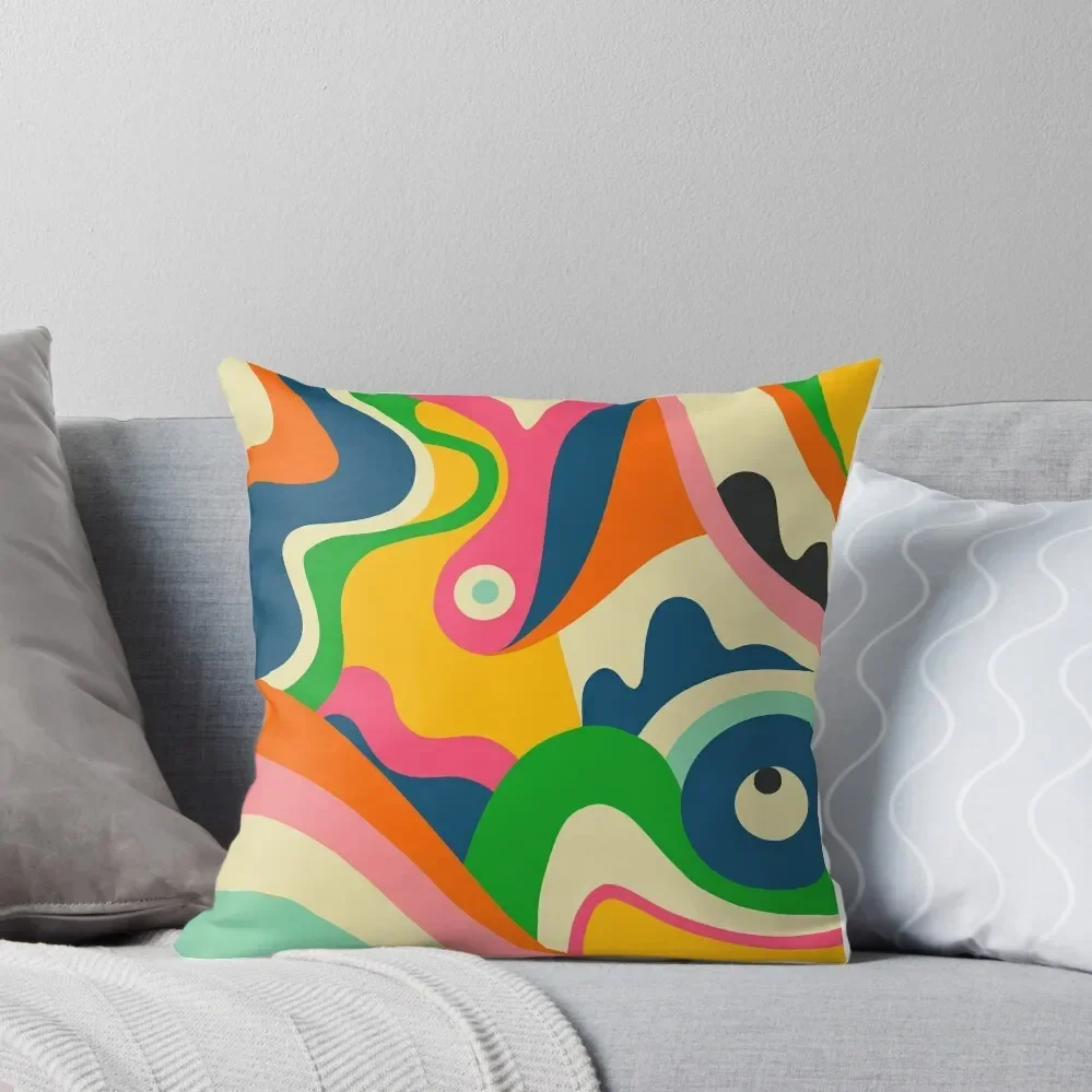 

Colorful Mid Century Abstract Throw Pillow Sofa Cover Pillow Decor Pillow