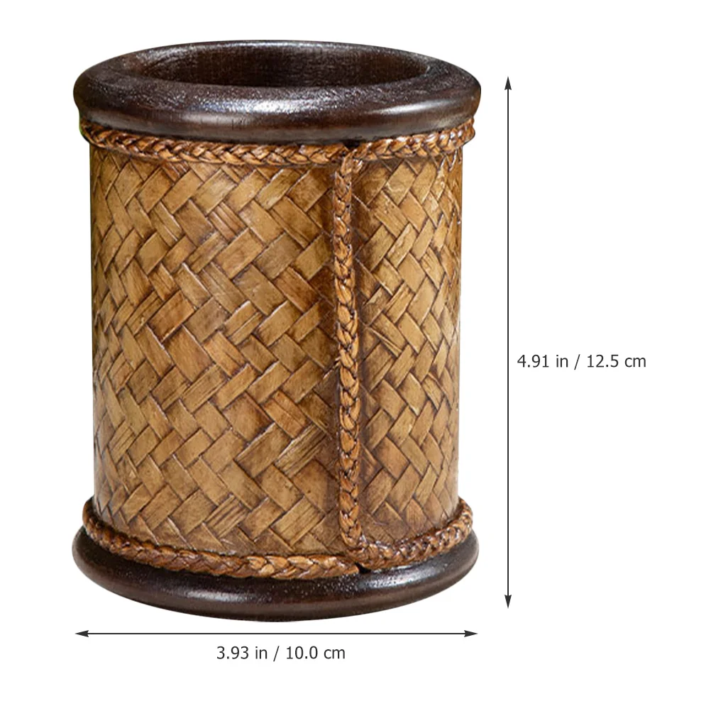 Wood Pencil Holder for Desk Large Capacity Vintage Style Pen Organizer Storage Desktop Accessory Classroom Art Organization