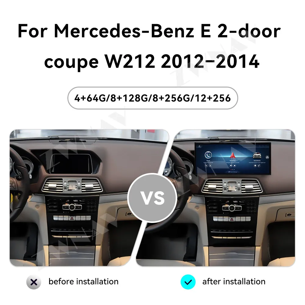 

Автомобильный радиоприемник CarPlay Android 14 для Mercedes-Benz E, 2-дверный купе W212 2012-2014, GPS-навигация, стерео мультимедийный плеер, головное устройство