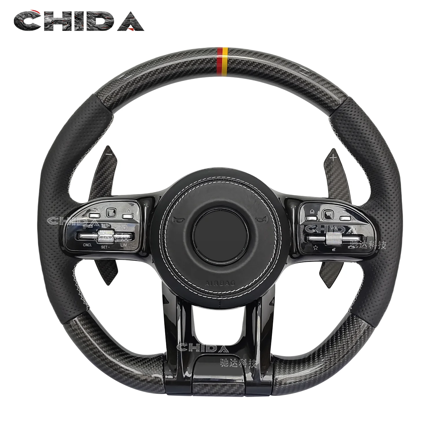 

Sporty Real Carbon Fibre Custom Steering Wheel for Mercedess Benzs AMG B D S Class W124 W205 W207 W211 W213 W217 C217 X217
