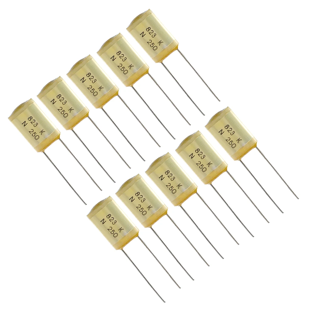 

200V 273/250V 823 Guitar Capacitors (10 Pack) - Upgrade Kit for Brighter & More Vintage Tone in Electric Guitar & Bass