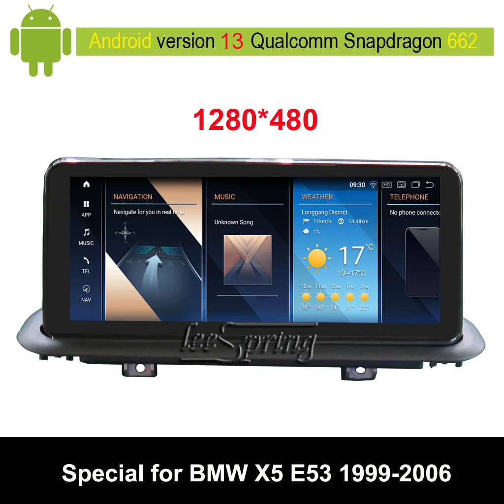 10.25 inch Android 13 Car Multimedia Player for BMW X5 E53 (1999-2006) Auto GPS Navigation