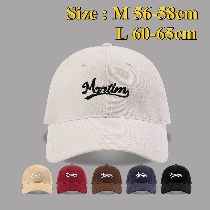Extra Large Size Baseball Cap for Big Head Unisex Distressed Cotton Soft Top Hat with Letters Embroidery Adjustable Vintage Cap