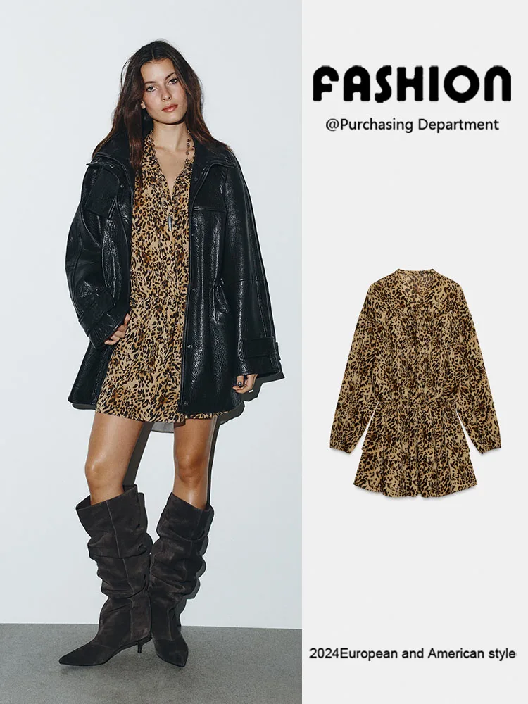 

Модная женская одежда с многослойным декоративным принтом под животных, новинка зимы 2025, высококачественный принт.