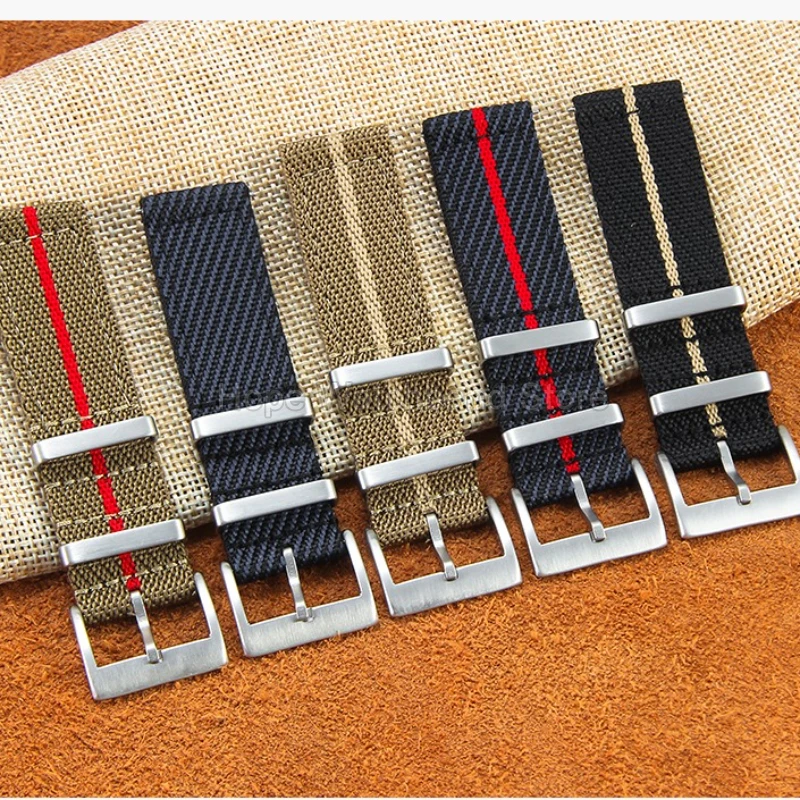 قسط طبقة مزدوجة المنسوجة النايلون قماش حزام ساعة اليد 20 22 مللي متر دائم مقاوم للماء قوي ل تيودور تيسو الأسود الغواصة DW كاسيو