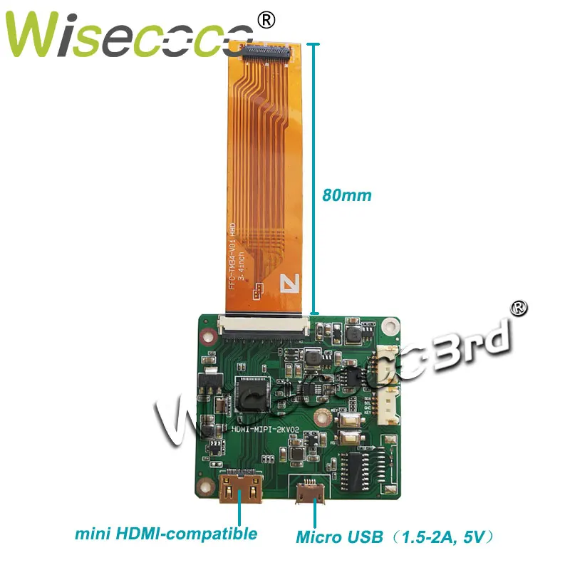 Wisecoco-pantalla LCD redonda de 3,4 pulgadas, 800x800 IPS, Industrial, señalización Digital, pantalla Circular, placa de controlador MIPI