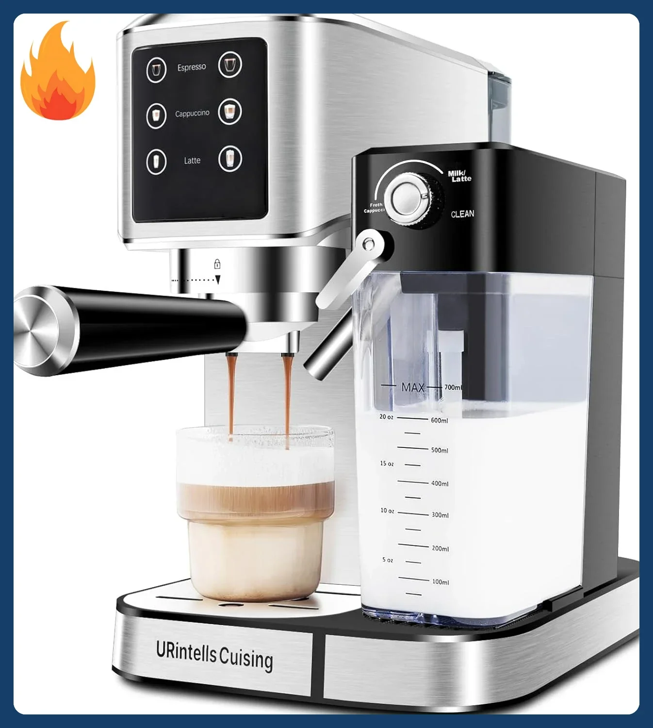 

[Discounted Price!]Espresso Machine 20 Bar, Touchscreen Espresso Maker with Automatic Milk Frother for Cappuccino Latte, Express