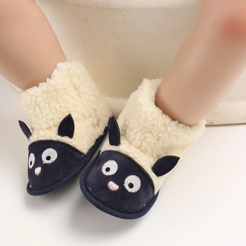 Baby Autumn And Winter Boots Baby Girl Boy Winter Warm Shoes Color Matching Fashion Children's Fuzzy Ball First Step 0-18m