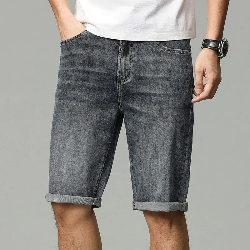 Mens Retro Wash Casual Loose Fitting Denim Shorts Memory Foam