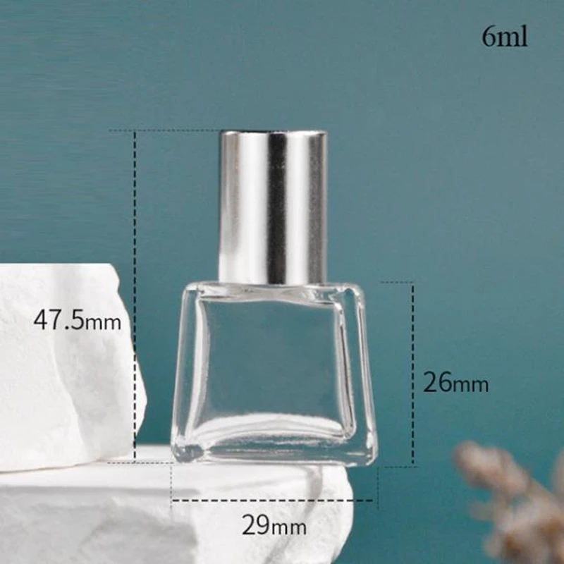 100Pcs 6ml Glass Essential Oil Rollon Refillable Botlte Essential Oils Perfume Bottles Containers