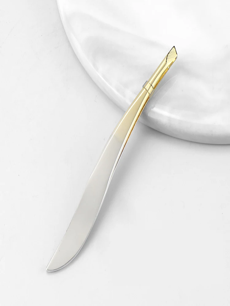 Roestvrijstalen pincet, wenkbrauwklemmen, valse wimpers voor schoonheid, schuine wenkbrauwvormgeving voor mannen en vrouwen, baardplukgereedschap