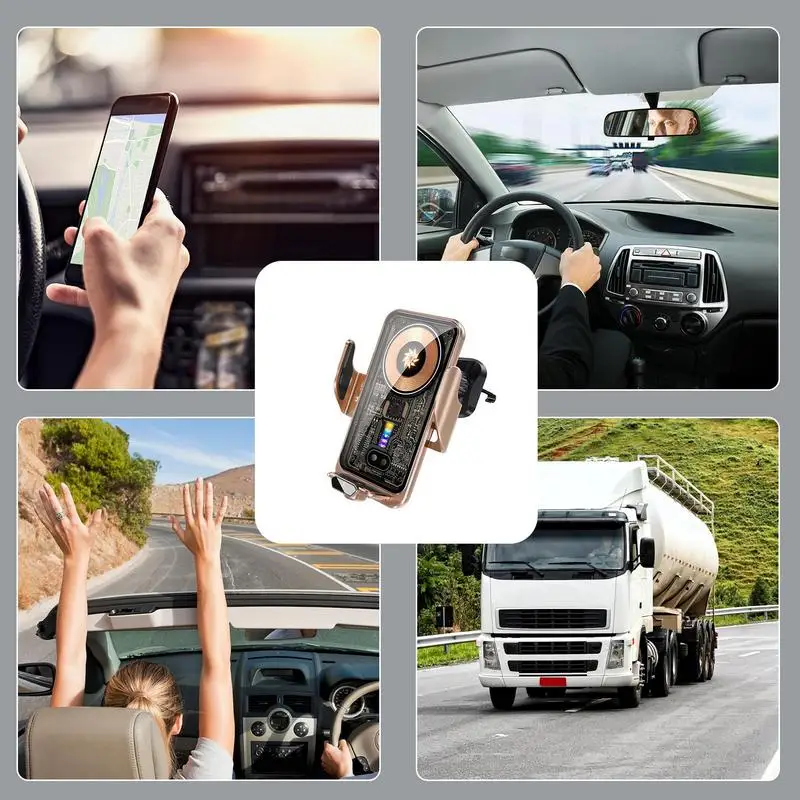 Fast Charging Auto Clamping Car Charger 66W Auto Clamping Car Phone Stand 360-Degree Rotation Cell Phone Accessories Car Charger