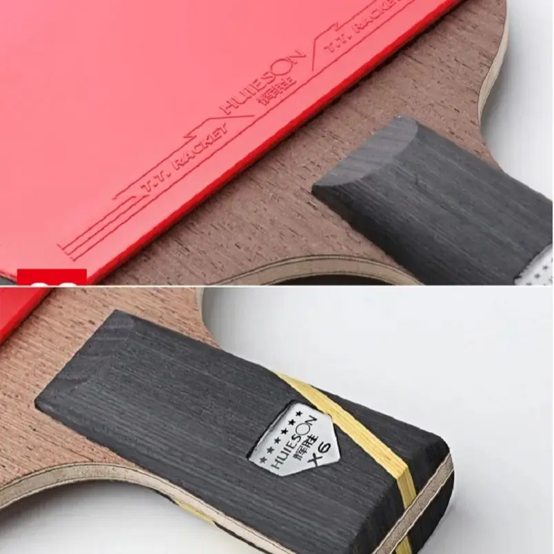 (2 Stück/Paar) Huieson Tischtennisschläger 5/6 Sterne Hochelastischer Hochwertiger Trainingsschläger Pingpong-Schläger-Set (ohne Bälle) – Detail 3