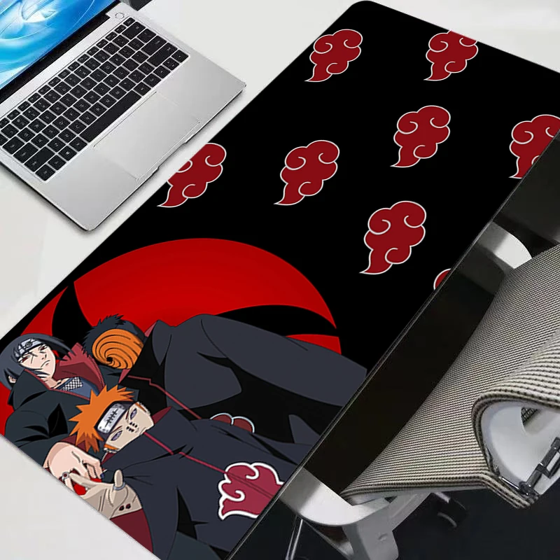 Oversized Leather Mouse Pad AKATSUKI N-Naruto Anime Gaming Accessories Varmilo Keyboard Desk Mat Gabinete Gamer Carpet Mousepad
