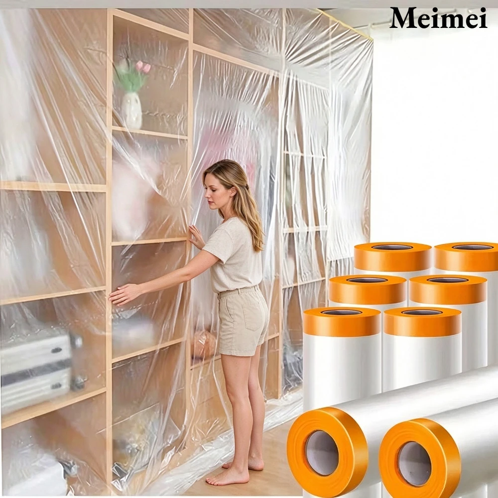 10/20M Furniture Dustproof Protection Film Plastic Masking Film Car Beauty Repair Masking Film Decor Wall Paint Cover