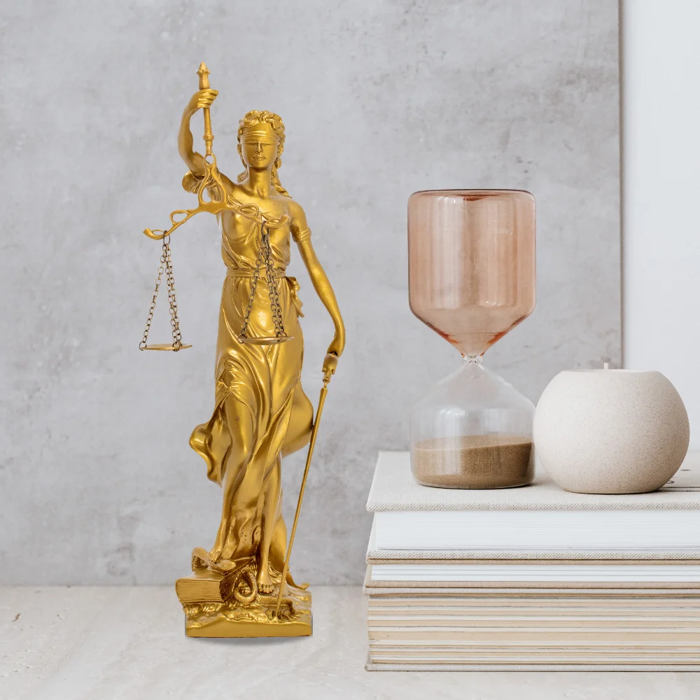 

28cm Bronze Lady Justice Statue Mythology Themis Goddess Justice Sculpture Law Lawyer Attorney Office Home Decor Gift