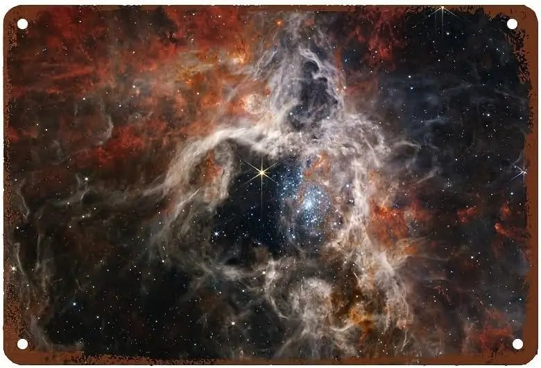 Tarantula Nebula Web Telescope JWST Space Retro Metal Tin Sign Wall Decor Fashion Fun Metal Tin Sign Poster Suitable for Bar Caf