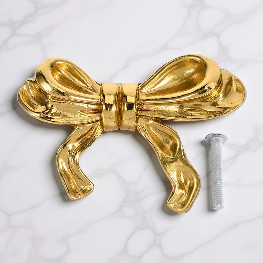 

Brass Drawer Knobs Furniture H les Bow Copper Cupboard Cabinet Dresser Door Hardware Metal Closet Kitchen Storage